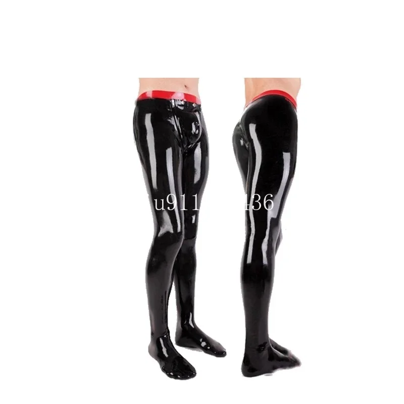 

Sexy Latex Man Pants Handmade Men Trousers with Socks with Front Flat Codpiece gay fetish kakegurui For couples para parejas