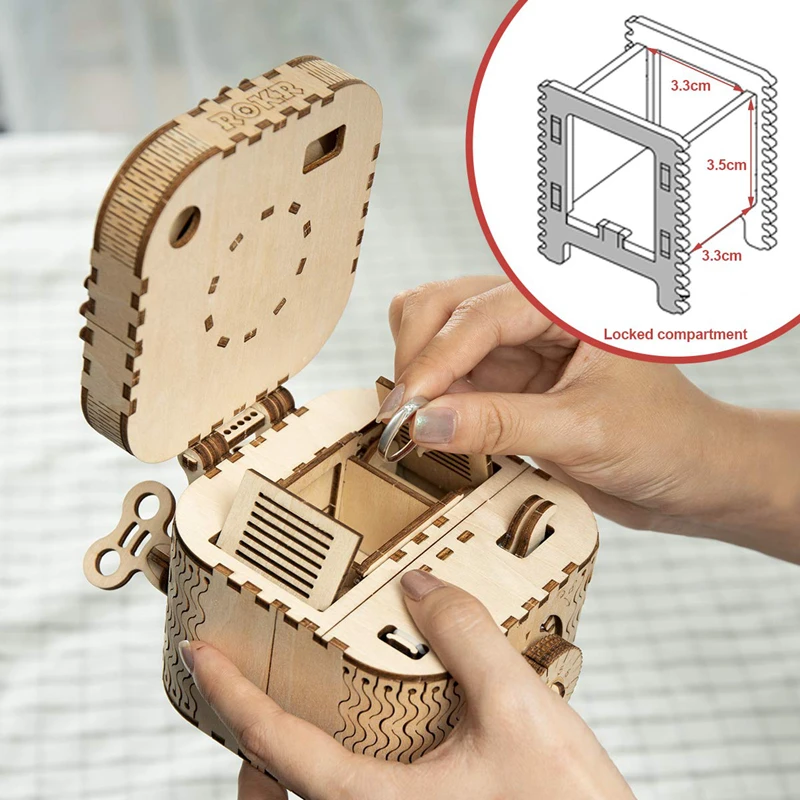 Robotime, 123 шт., креативная 3D коробка с сокровищами, деревянная игра-головоломка, сборная игрушка, подарок для детей, подростков, взрослых, LK502