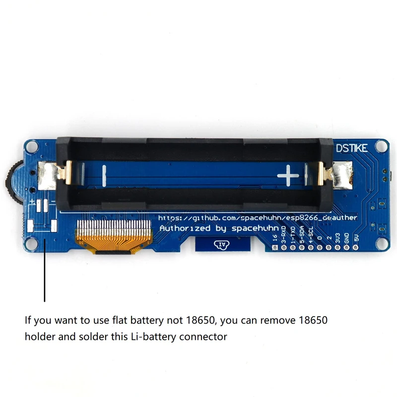 Плата разработки DSTIKE WiFi Deauther OLED V5 ESP8266 для защиты от полярности аккумулятора 18650 с