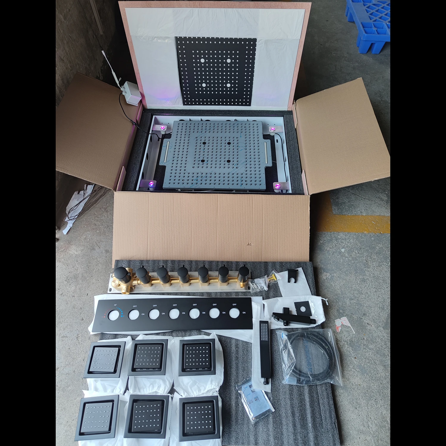 Насадка для душа с термостатом роскошный черный смеситель Современная Большая