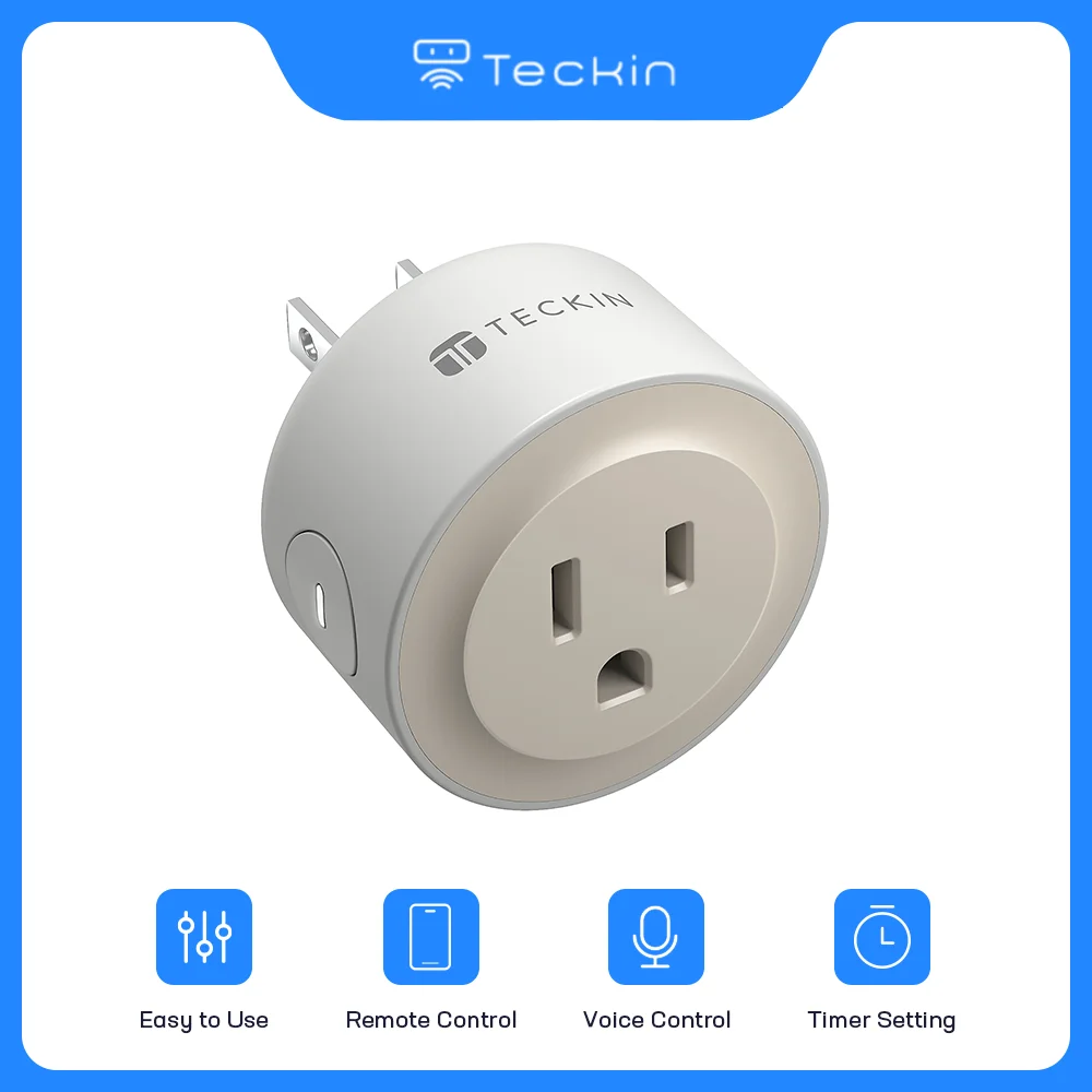 

Teckin SPN10 Smart Plug WiFi Remote Voice Control Timer Works with Alexa Google App , Provide Safety for Home Management