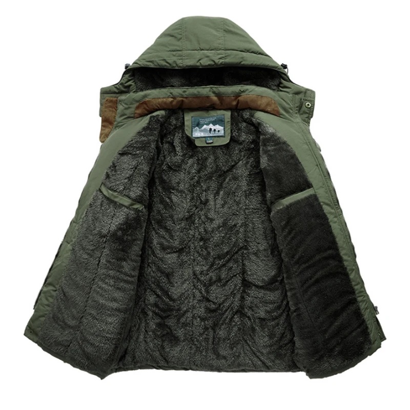 Winter Jacket Men Thicken Fleece Outwear Men Windbreaker Parkas Coat Men Detachable Hoodies Cotton-padded Man Clothing