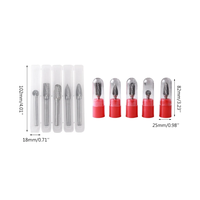 

5 Pcs Electric Drill Tungsten Steel Grinding Head Tungsten Carbide Bur Set Mini Diamond Tip Bur Material Tungsten Alloy