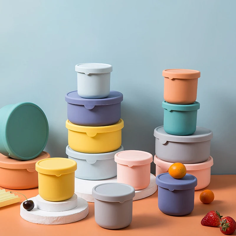 

Japanese Bento Lunch Box Silicone Crisper Practical Food Container For Salad Fruit Vegetable Food Supplements Portable Lunch Box