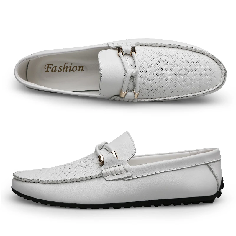 Туфли мужские из натуральной кожи дышащие повседневные лоферы без застежки