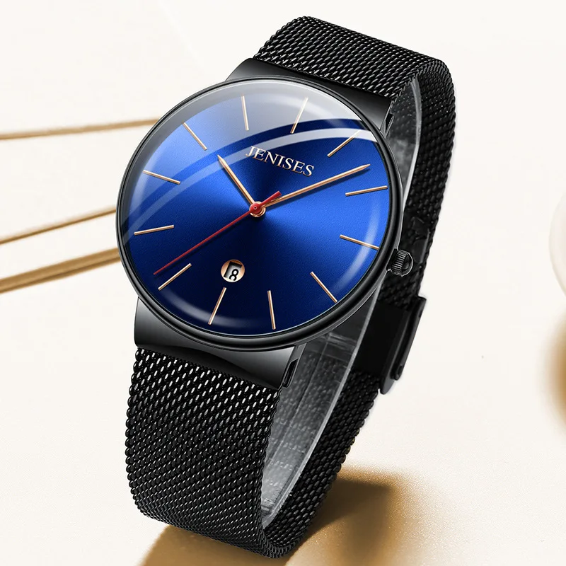 

Ultra-thin Simple Watch 2021 New Quartz Watch Men's Mesh Belt Waterproof Business Fashion Watch Men's Luxury Large Wholesale