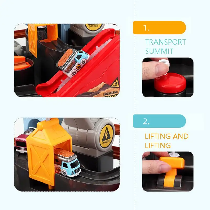 Детские трековые игрушки автомобиль проходит через большое приключение инерция