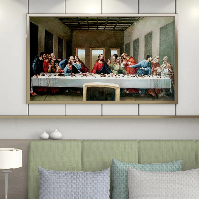 

Leonardo Da Vinci's The Last Supper Diamond Embroidery Cross Stitch Diamond Painting Mosaic Art Painting For Living Room Decor