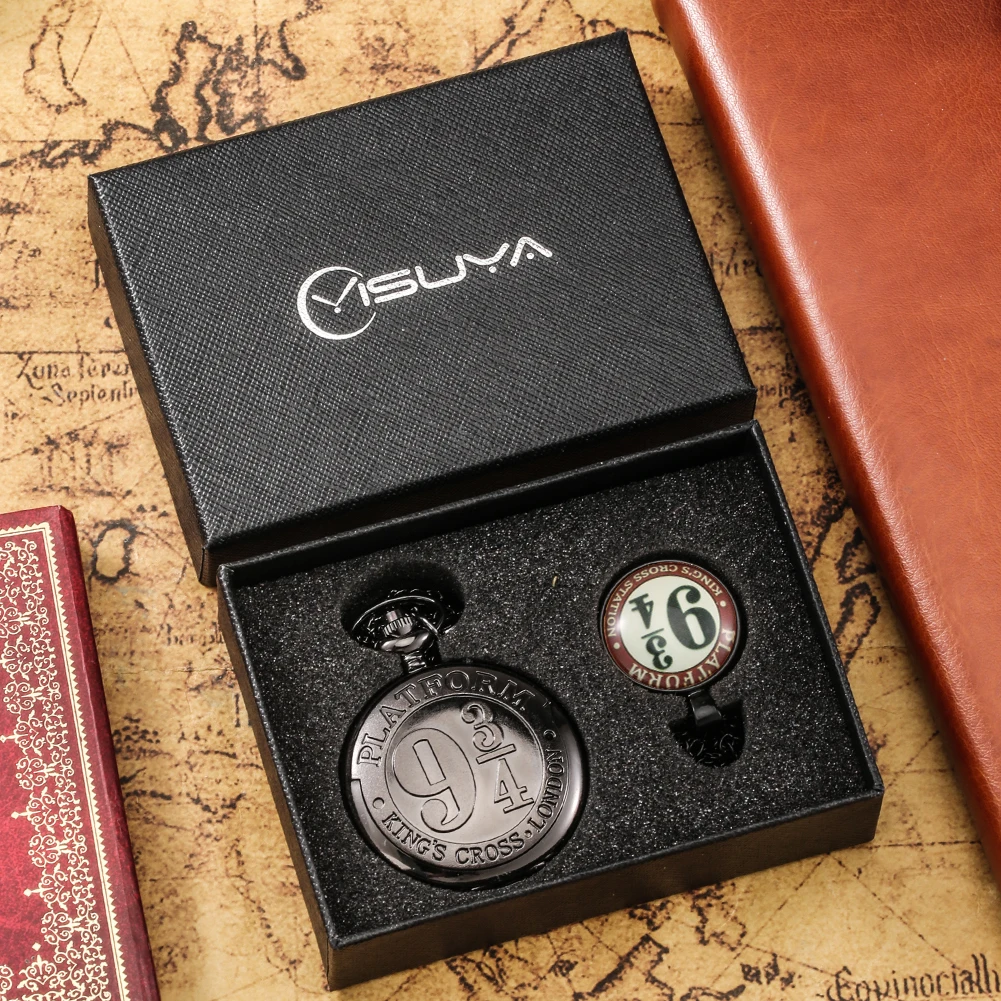 Exquisite Pendant Necklace Chain Quartz Pocket Watch with Gift Box Fashion Gift Sets for Family Friend