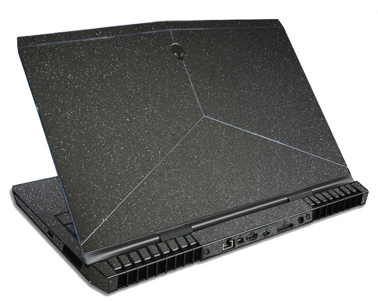 Black Glitter KH Ноутбук наклейка на корпус из углеродного волокна Кожаный чехол протектор для Alienware M15 R2 ALW15M 15,6" - Цвет: Black Glitter