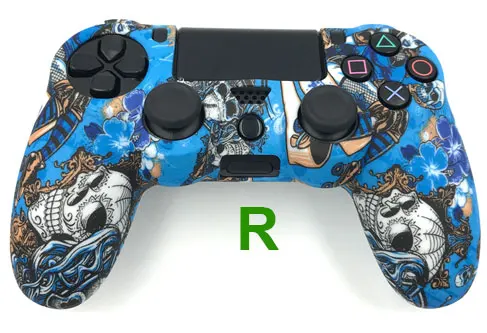 Камуфляжный силиконовый гелевый резиновый мягкий чехол для Dualshock 4 Playstation 4 PS4 Pro Slim - Цвет: R