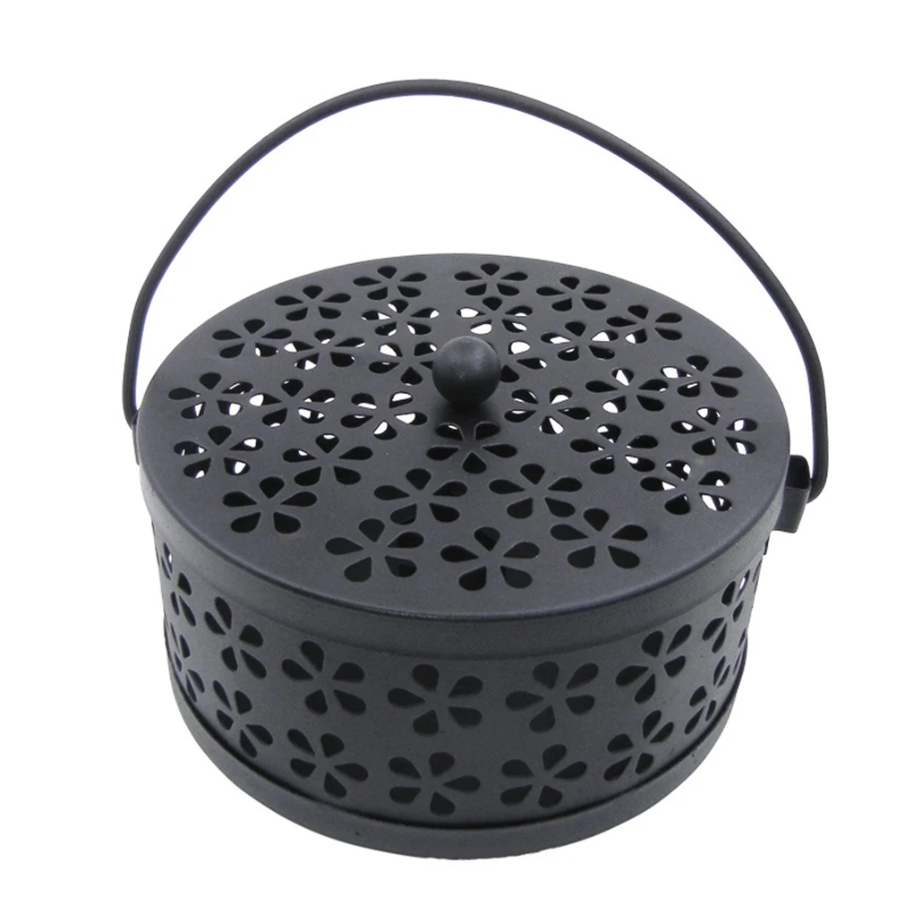 Caja de bobinas antimosquitos huecas de hierro, alta calidad, repelente de plagas, soporte de espirales, 2 unidades-4