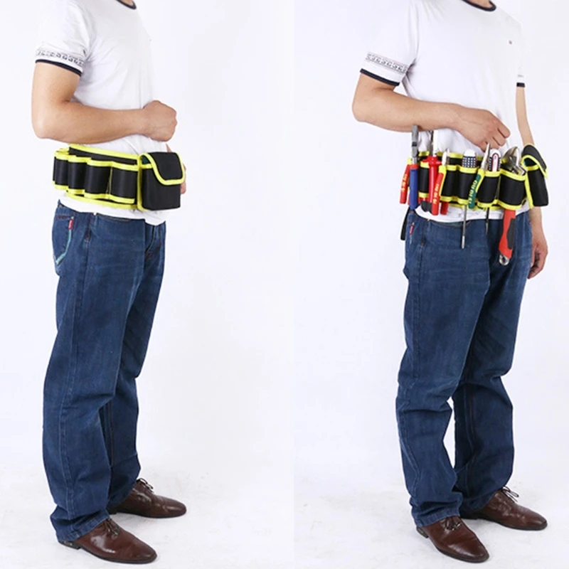

J60D Electrician Drill Tool Bag Waist Pocket Pouch Belt Storage Holder Maintenance Kit