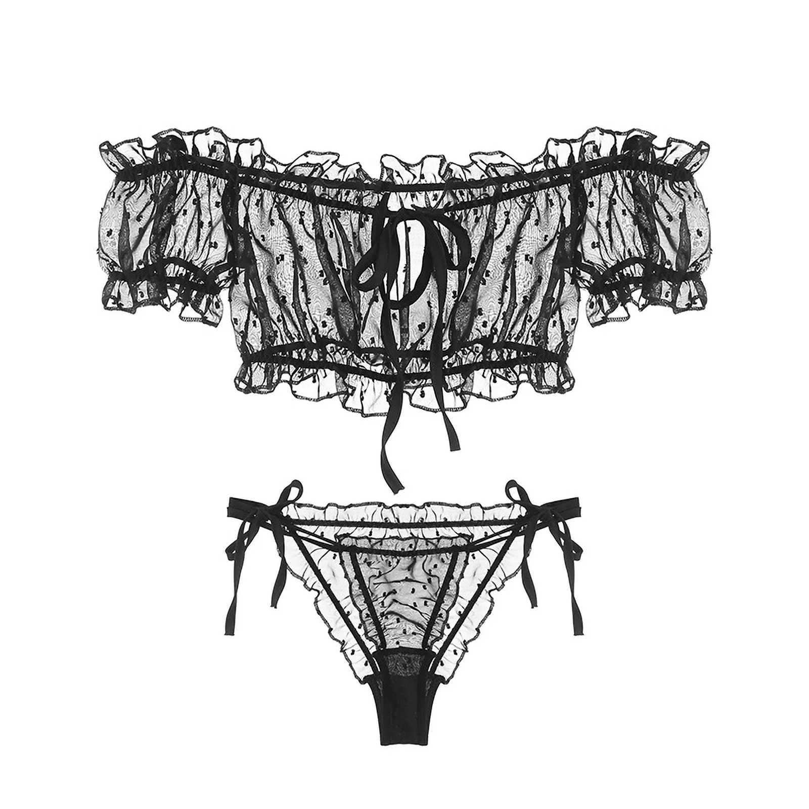 

New Bra & Brief Sets One Shoulder Pajamas Sexy Three Point Suit Women Fashion Slash Neck Sleeveless Underwear Set Corset Mujer