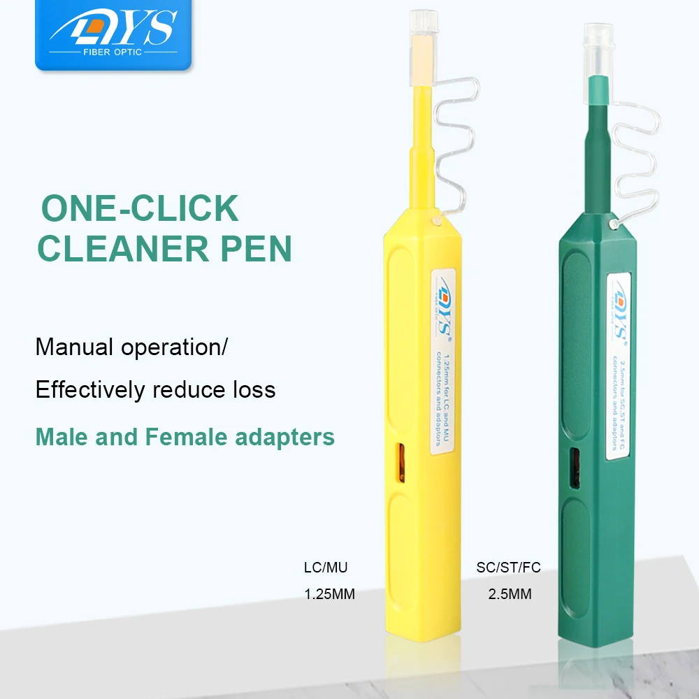 

One-Click Cleaner Connector Optical Fiber Cleaning Pen 2.5mm 1.25mm LC MU SC FC ST FTTH Tools Kits