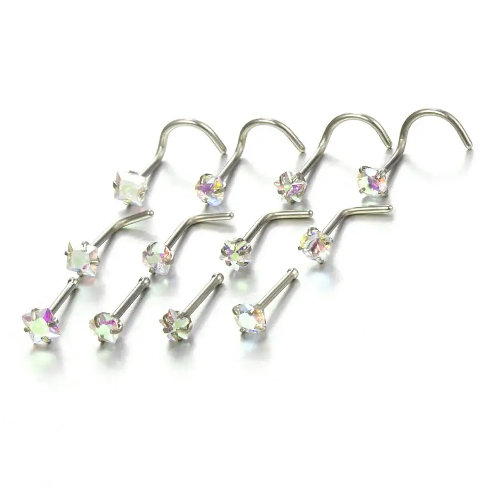 Серьги-гвоздики из нержавеющей стали для пирсинга носа 20 г 2 шт. | Украшения и