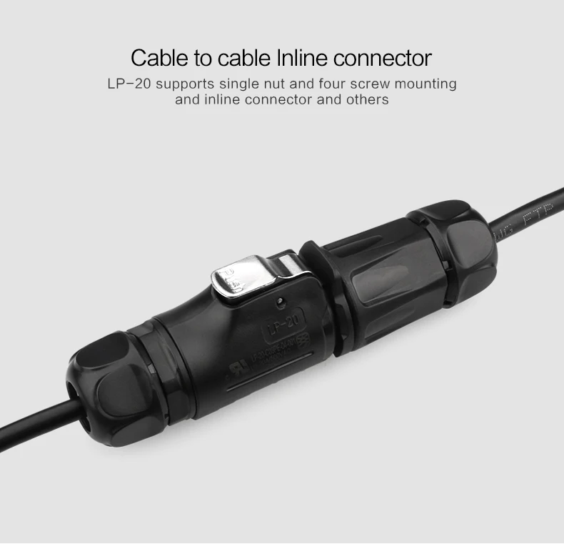 CNLINKO LP серия M20 3-контактный круговой 20A 500V промышленные вилки и розетки IP67 Водонепроницаемый солнечной разъем питания