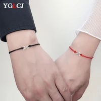 yglcj 2pcsset together forever love infinity bracelet for lovers red string couple bracelets women mens wish jewelry gift