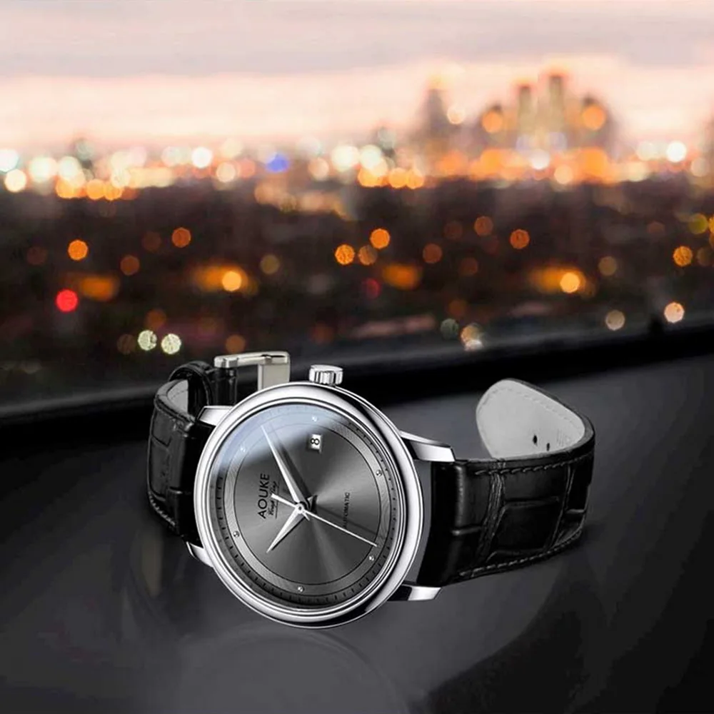Мужские автоматические часы для мужчин модельные AOUKE человек Роскошные Бизнес