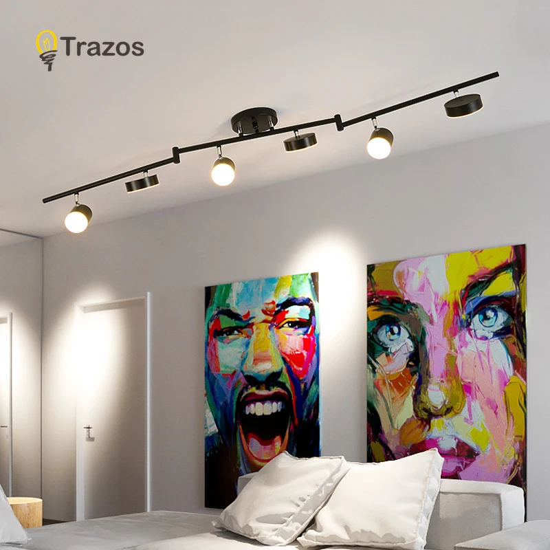 TRAZOS 220V светодиодный потолочный светильник s с круглыми металлическими абажур для