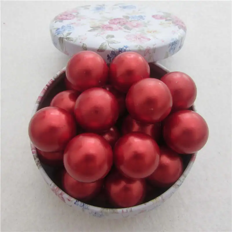 20mm about 12piece Красный без отверстий круглый искусственный пластиковый жемчуг бусины для ювелирные аксессуары в виде бусин и ювелирных изделий Аксессуары - Цвет: 20mm about 12piece