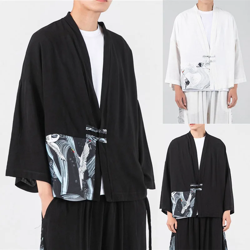 

Japanese Style Shirt Samurai Kimono Women Men Cardigan Streetwear Japan Harajuku Anime Robe Traditional Clothes 2021 Summer