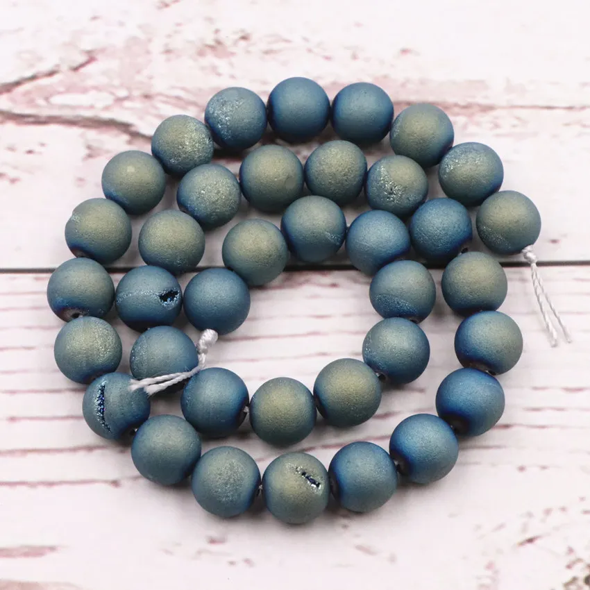 Оптовая продажа Новинка круглый натуральный кварц Geode агатовый камень бусины для