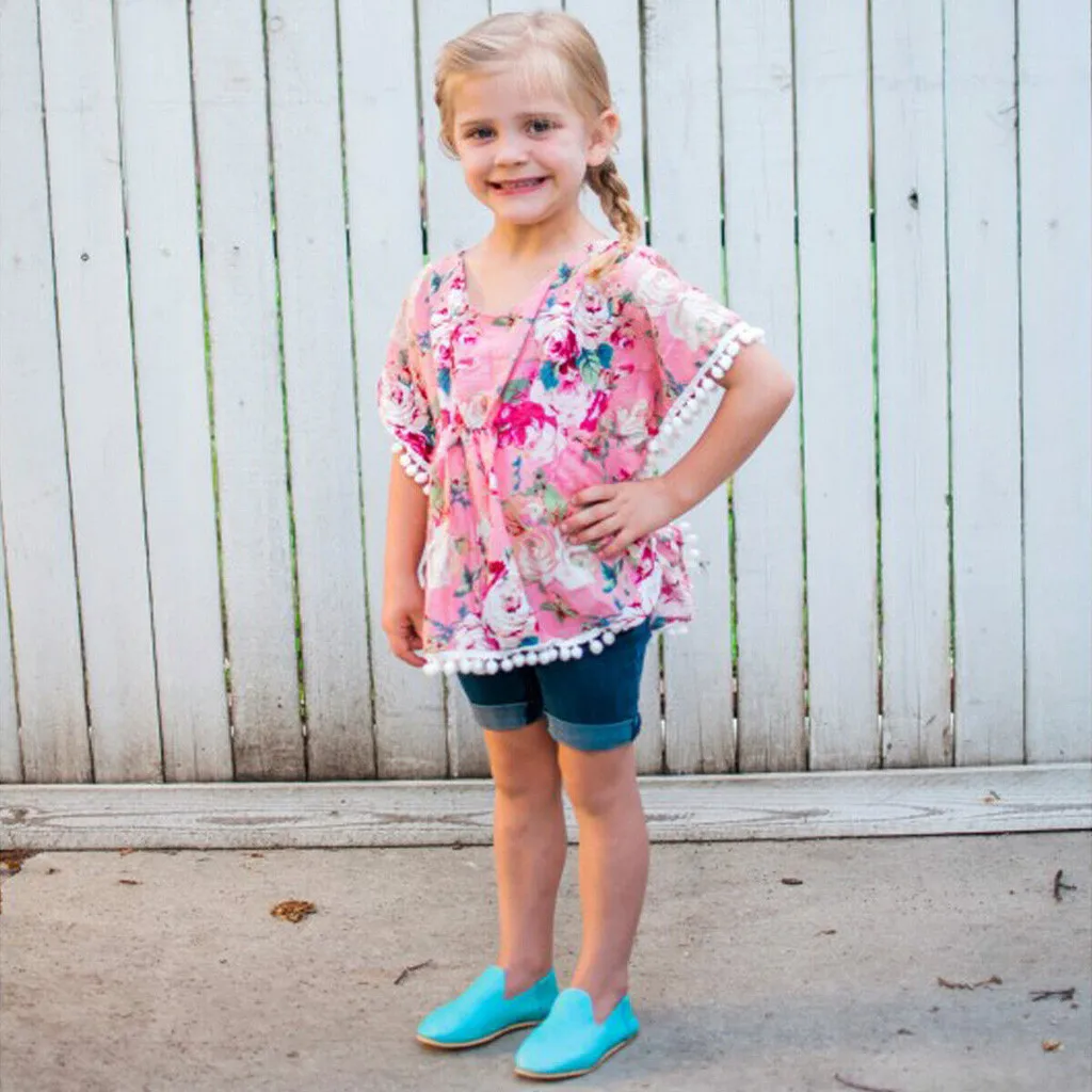 Детское пляжное платье парео с цветочным принтом и кисточками Пляжная накидка