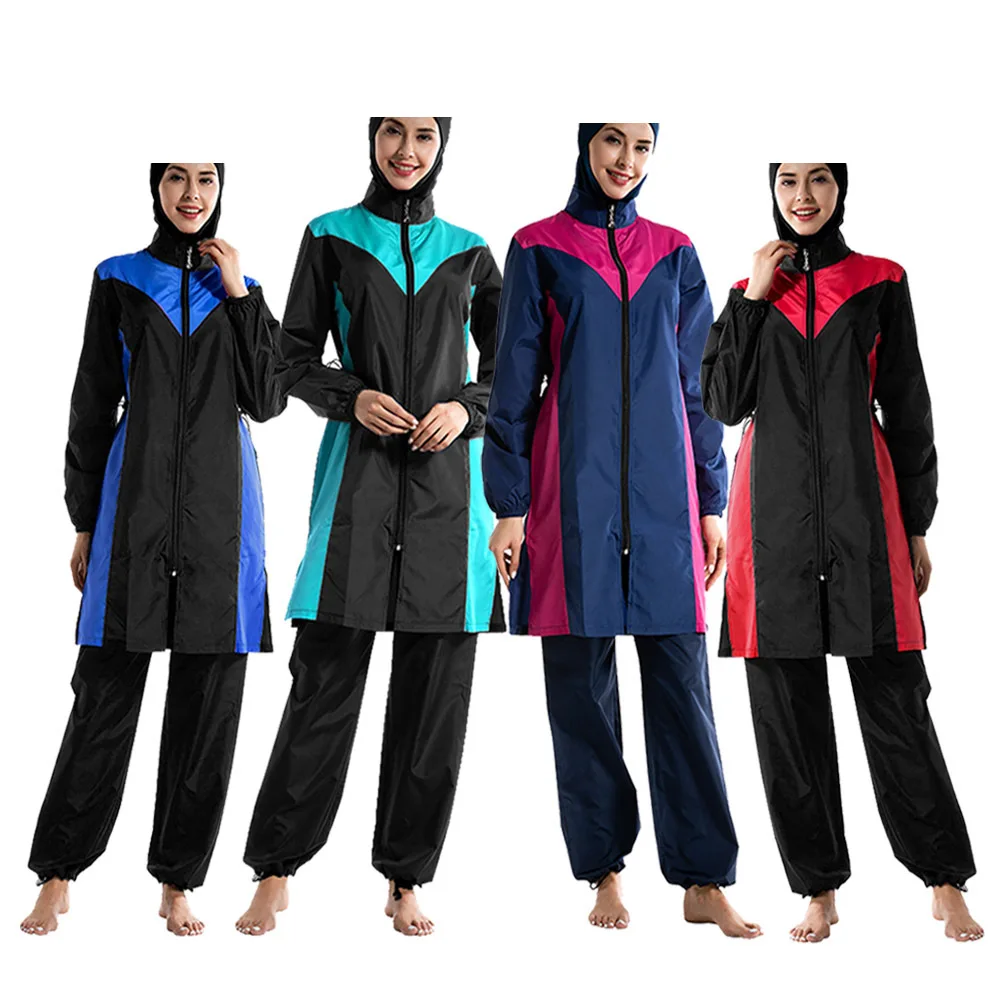 

2021 Modest Muslim Sportwear bathing suit Islamic Swimsuit Hijab Swimwear Full Coverage Swimwear Muslim Swimming Beachwear