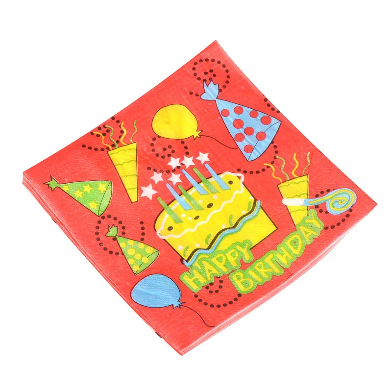 33 X33cm- 80pcs Birthday Series Printing Napkin Wedding Tissue Party Colorful Square Tissues | Дом и сад