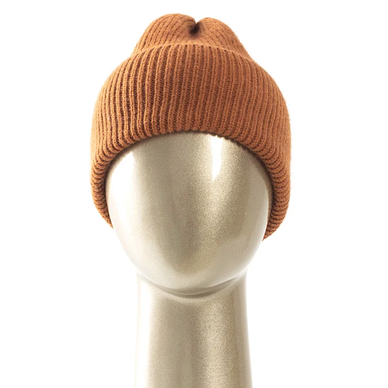 Однотонная Вязаная Шапка-бини из кашемира и хлопка для мужчин женщин модные