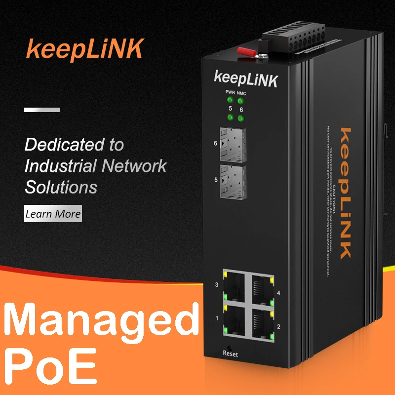 L2 + промышленный 4-портовый 10/100/1000T 802.3af/at PoE 2-портовый 100/1000X SFP управляемый