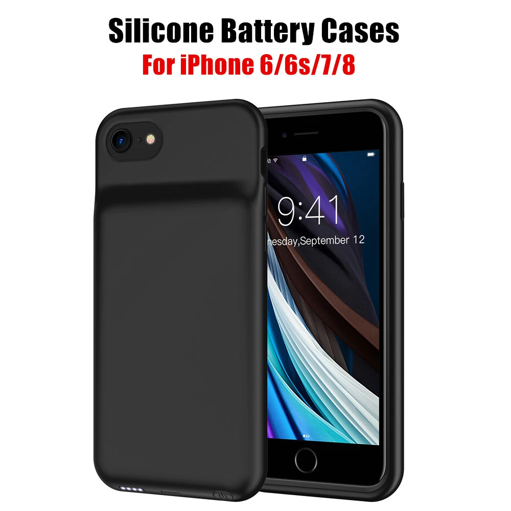 

ZKFYS 4500mAh Power Bank Cover For iPhone 6 6s 7 8 Battery Cases Soft TPU Silicone Shockproof External Battery Charging Case