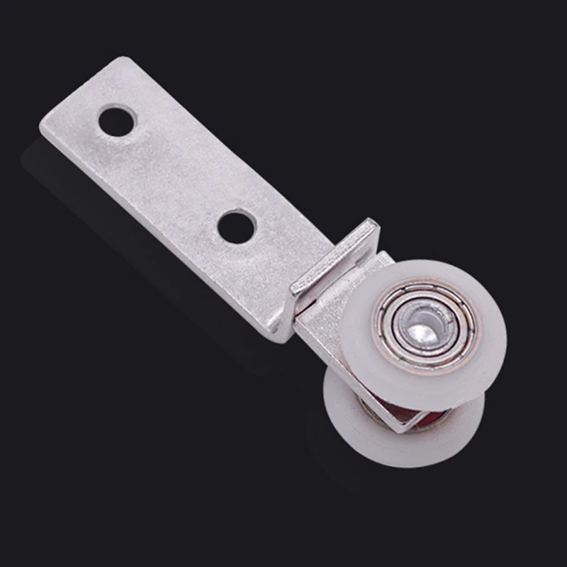 10Pcs Bend Pipe Metal Bearing Pulley Block with Two Plastic Wheel for Sliding Door Window Cabinet | Обустройство дома