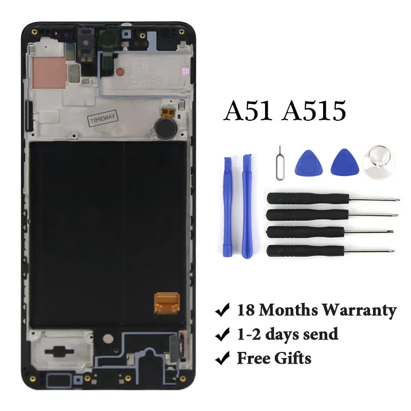 

ЖК-дисплей TIMEWAY OEM для Samsung A51 A515, ЖК-дисплей с сенсорным экраном и дигитайзером A515FN/DS, Сменное стекло с датчиком в сборе