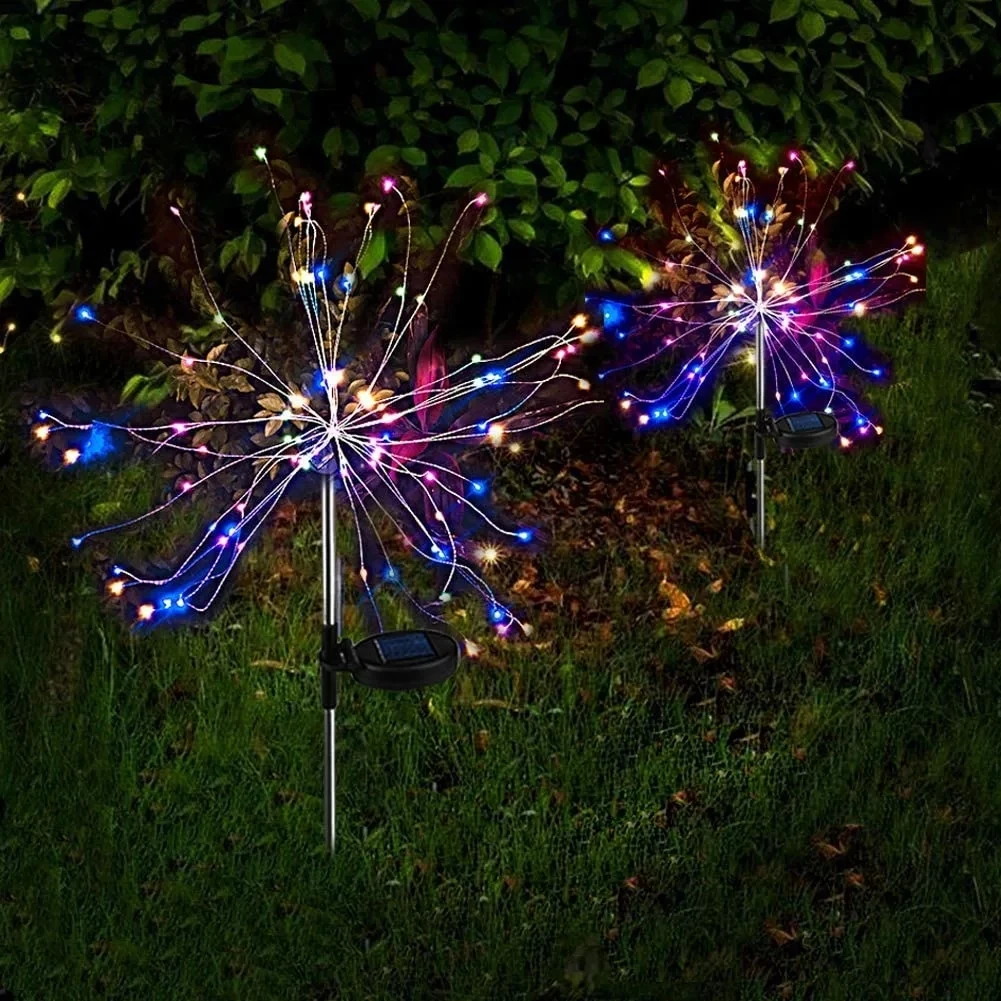 

Outdoor Solar LED String Lights Garden Street Lawn Waterproof Fireworks Lamp Garland Christmas Home Decoration Lights