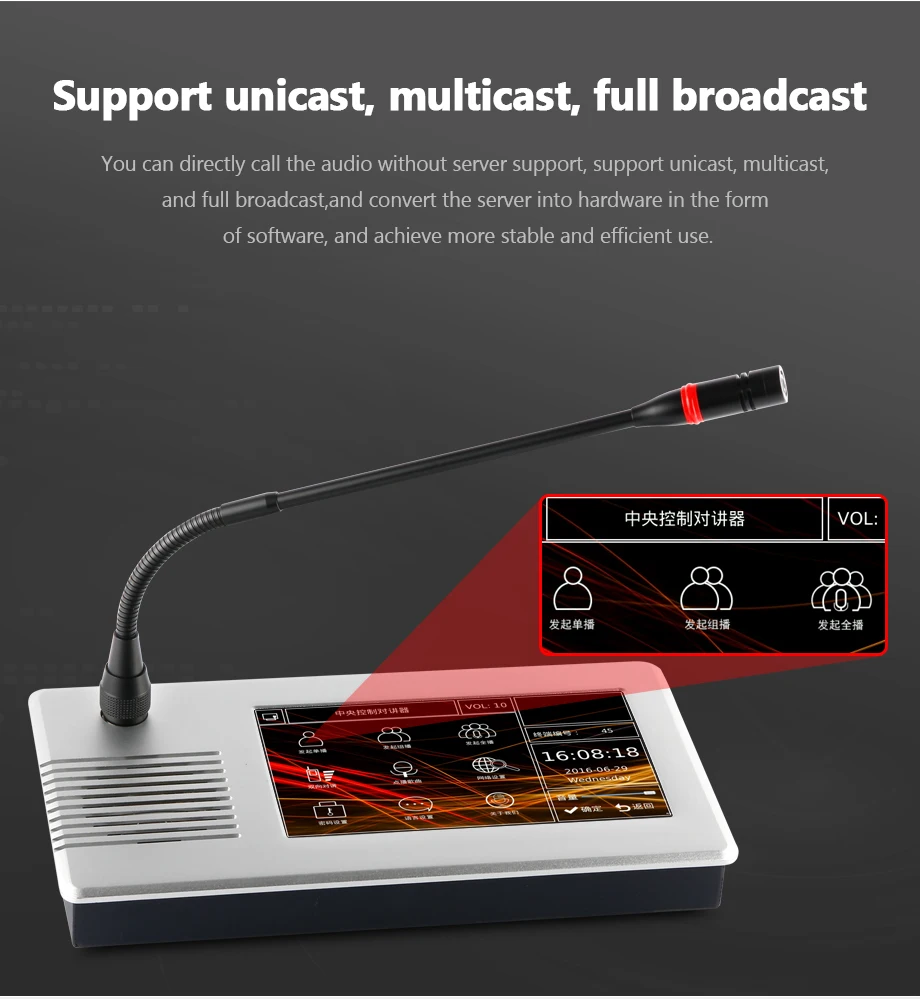Oupushi IP6803 сетевой радио микрофон ip пейджинговый микрофон кампус радио удаленный домофон