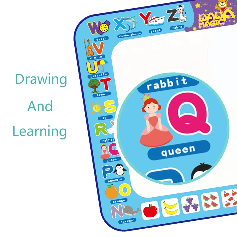 Большой размер 100*80 см волшебная водяная раскраска коврик для рисования с 4