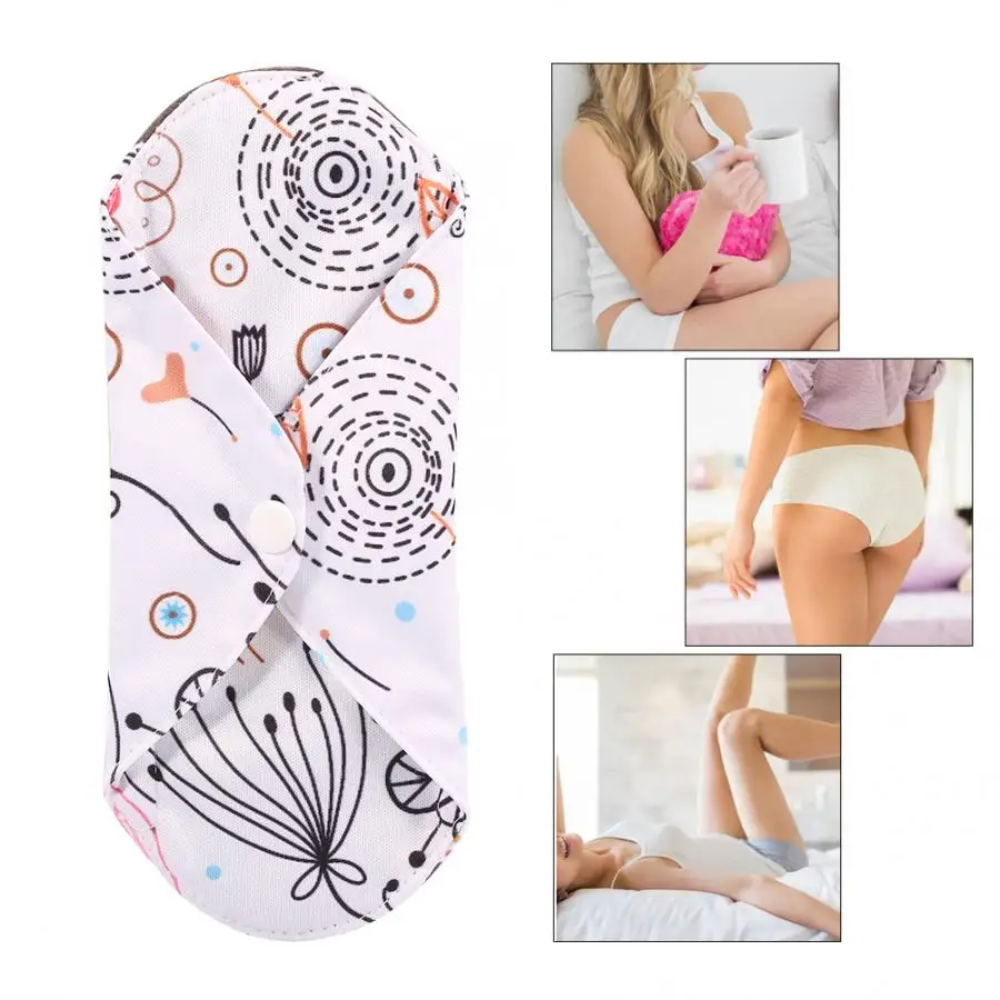 1pc многоразовая ткань из бамбукового древесного угля менструального колодки
