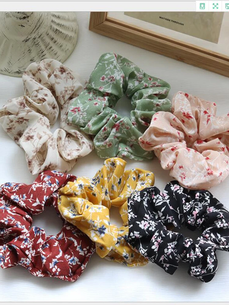 

Fashion Women Girls Vintage Printted Elastic Hair Bands Polyester Casual Headband Hair Ties Ponytail Holder Hair Accessorie