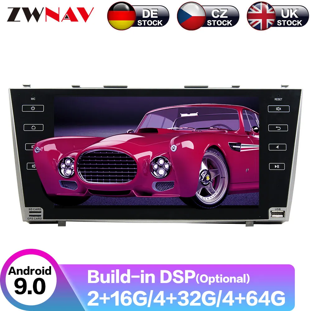 Автомобильный плеер с GPS навигацией Android 9 4 + 64 ГБ DSP IPS головное устройство для TOYOTA