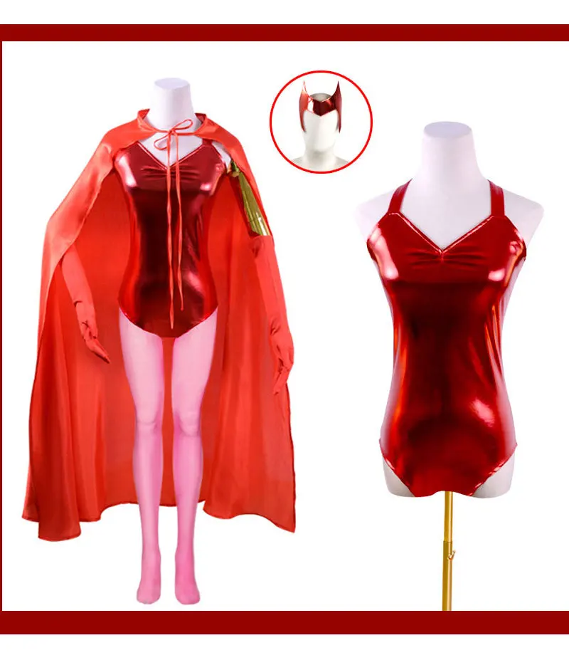 

Halloween Carnival Costume WandaVision Scarlet Witch Wanda Maximoff Cosplay Costume Women Girls Cloak Superhero Outfits