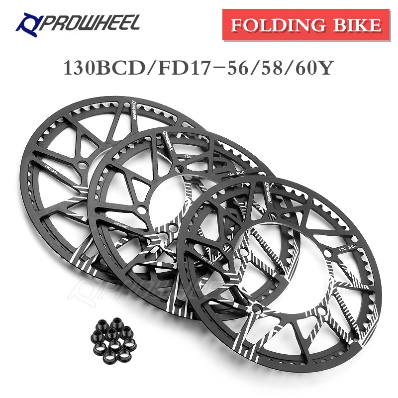 PROWHEEL 130BCD складной велосипед пластины FD17 56Y 58Y 60Y звездочки FD19 56T 58T 60T зубчатая