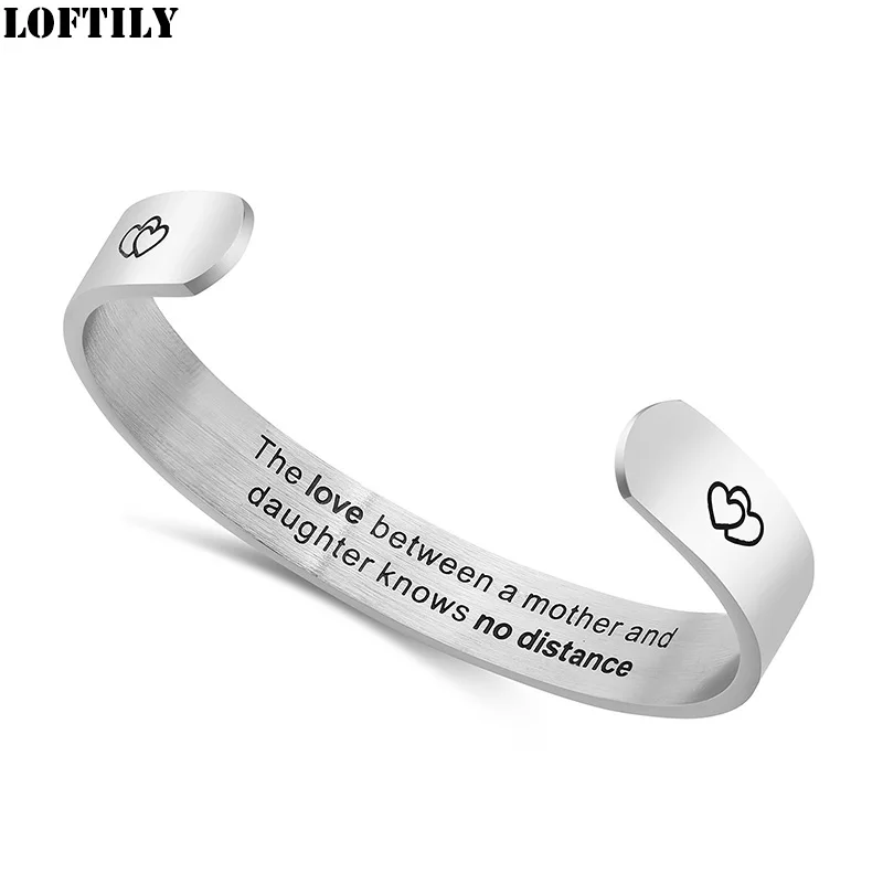 10 мм гравированный Браслет-манжета для мамы и дочки браслет женщин из