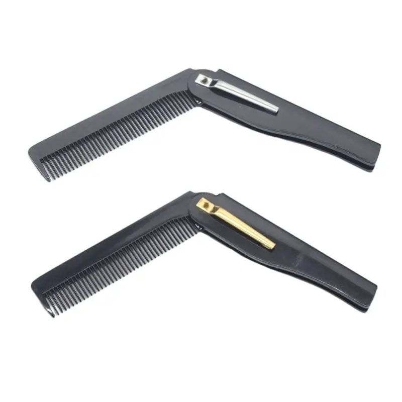 Мужская Портативная Складная расческа деловая дорожная пластиковая щетка для