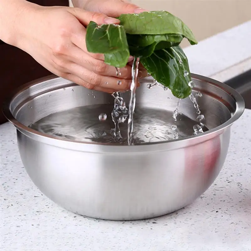 Vegatable тазик из нержавеющей стали с крышкой круглая миска для смешивания
