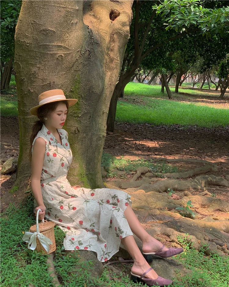 

Rose Love Letter French Retro One-piece Dress