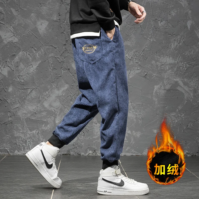 

Mens Winter Fleece Harem Pants for 2020 Korean Fashion Trends Streetwear Drawstring Joggers Sweatpants Teens Street Wear Trouser