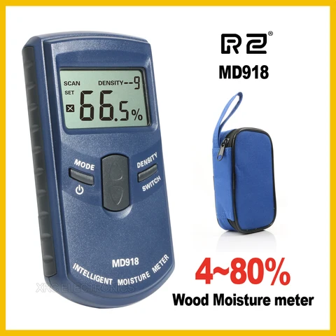 Индуктивный измеритель влажности RZ-MD918, цифровой электрический тестер, гигрометр 4~80%