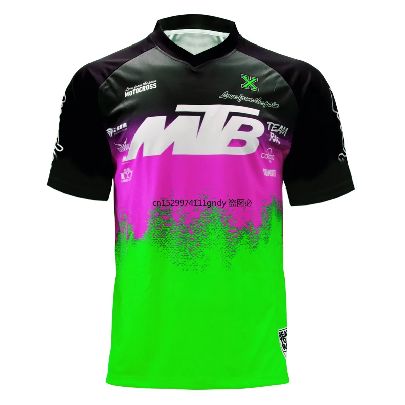 

Short Sleeves MTB Jersey Quickdry Motocross Wear BMX Cycling Mountain Bike Clothing Downhill Outdoor Sport T Shirt